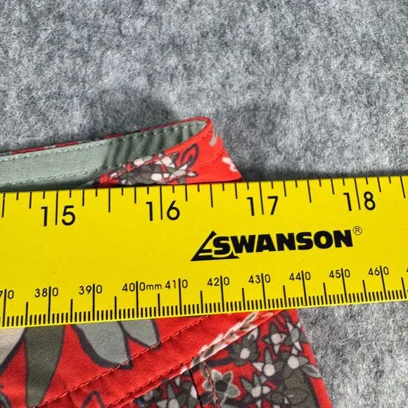 Stio Board Shorts Mens 33x10 Red Aloha Floral Drawstring Swim Trunks Ocean - Picture 2 of 12